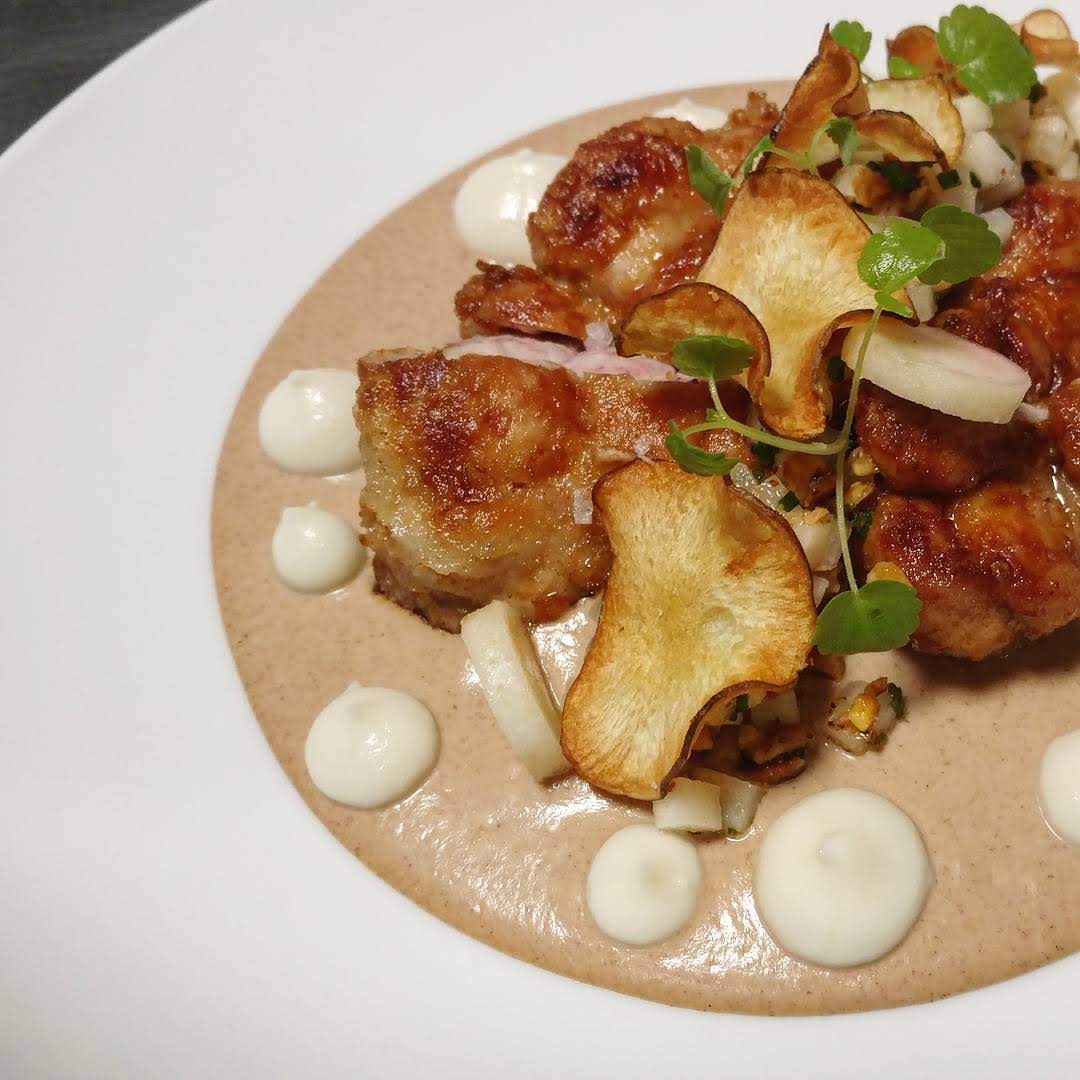 Crispy chicken and cauliflower