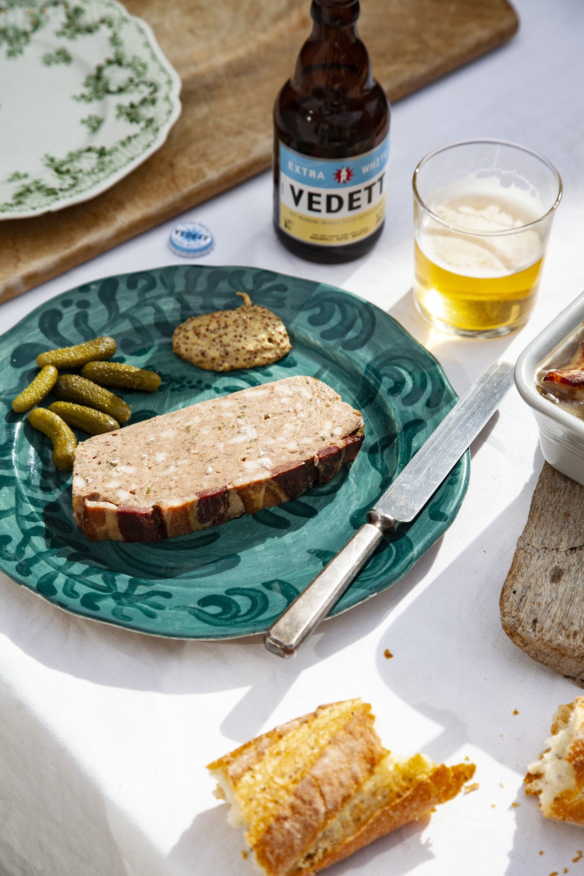 Country pâté and cornichons