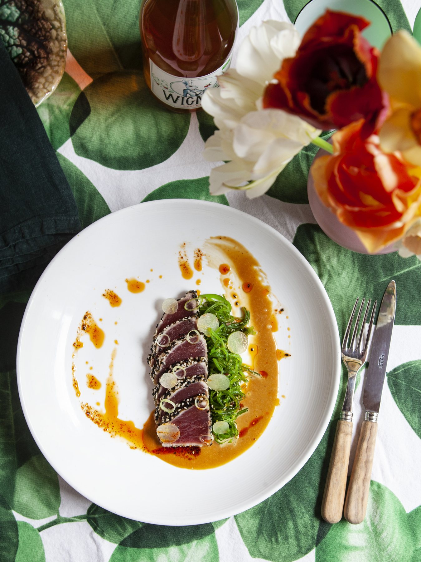 Sesame-seared tuna
