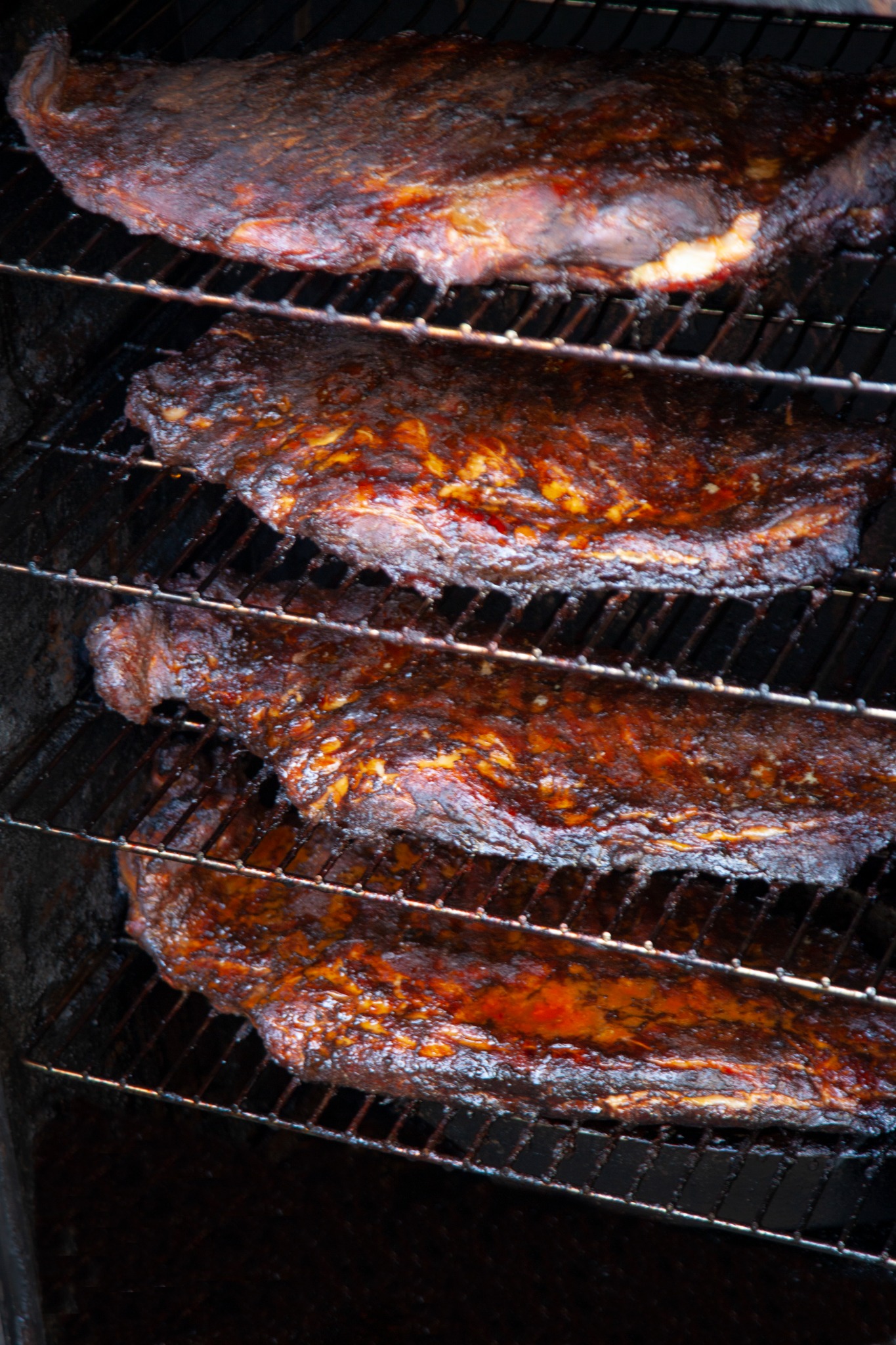 Briskets smoking low and slow